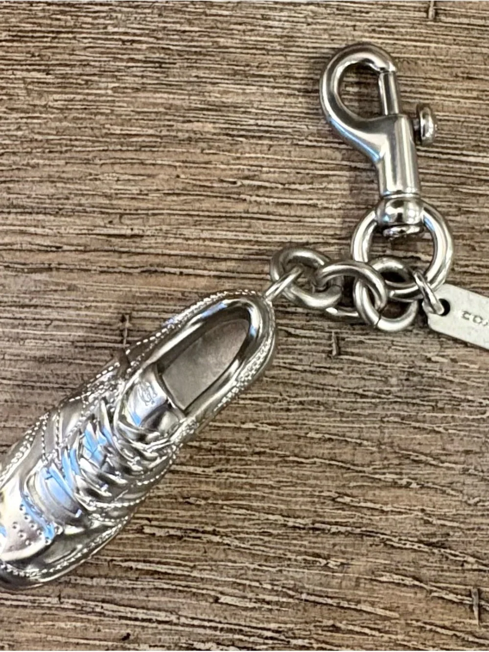 Coach Silver Sneaker Keychain Charm -